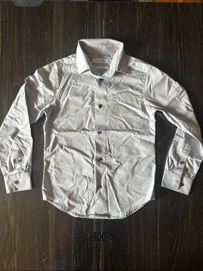 Calvin Klein Light Gray Subtle Texture Dress Shirt